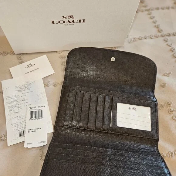 Coach Wallet  Color: SV / Khaki / Mahogany Material: Cream / Tan / Brown - Picture 2 of 3